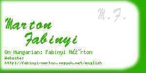 marton fabinyi business card